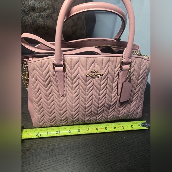 Coach Pink Satchel with Textured Leather and Gold Hardware - Picture 5 of 7